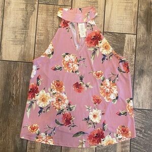Sweet Wanderer Pink Floral Halter Top 🆕